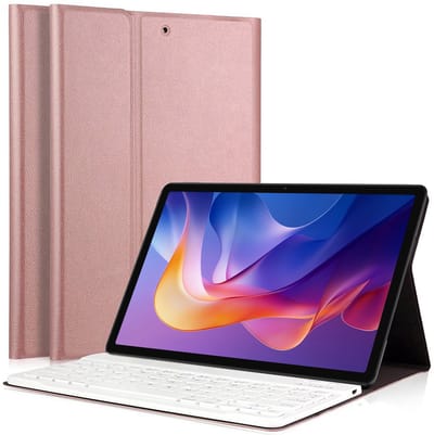 Hoes met toetsenbord geschikt voor Xiaomi Redmi Pad 2 11 inch 2025 / Redmi Pad SE 11 inch 2023 - Keyboard Book Case Cover Hoesje Rosegoud