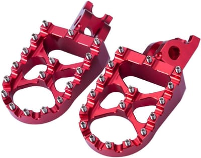 CNC Wide Footrests MX For Honda CR125/250 02-07, CRF150R 07-19, CRF250R 04-19, CRF250X 04-19, CRF450R 02-19, CRF450RX 17-19, CRF450X 05-19 CRF25 0L/M 12-18, CRF250RALLY 17-18, Red
