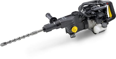 EBERTH Benzine-klopboormachine met een vermogen van 1200 watt, een klopkracht van 12 joule en een klopfrequentie van 3200 slagen/min. Mobiele benzineboormachine met klopfunctie, incl. SDS-boorbits en SDS-beitels