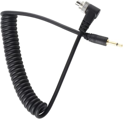 Allecto Plus - Flash Sync Kabel 100 cm voor Professionele Camera - Blitz PC-Synchronisatiekabel met Schroefvergrendeling - Spiraalkabel voor Flash Trigger - 25 mm aansluiting