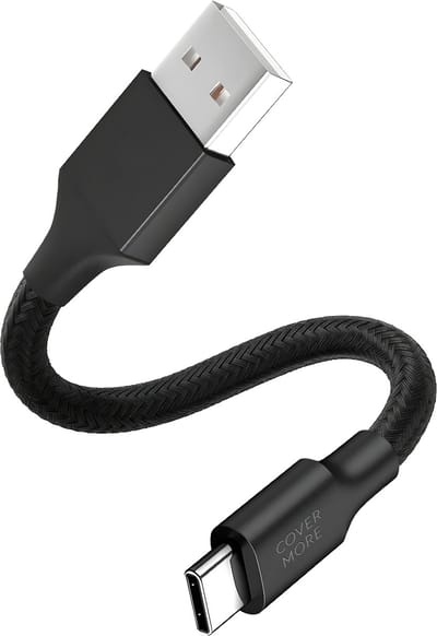 Korte usb A naar usb C kabel - Oplader - Oplaadkabel - 30 cm - Sterk nylon gevlochten - Geschikt voor Samsung - Usb C kabel - Zwart