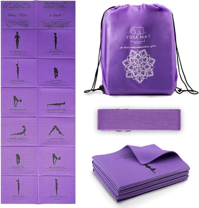 Opvouwbare yogamat voor dames - Antislip oefenmat voor yoga, pilates en fitness