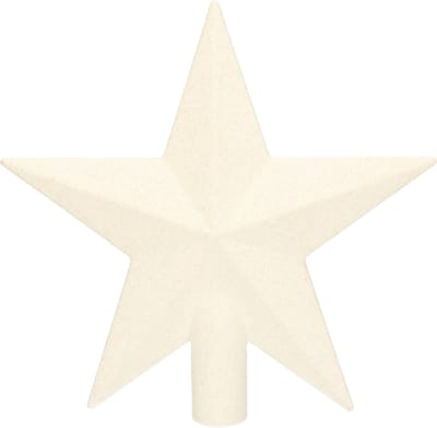 Decoris kerstboom piek - ster vorm - wit - glitter - 19 cm - kunststof - kerstpiek
