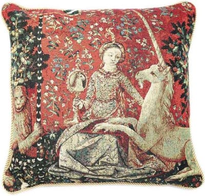 Signare Kunst kussenhoes - Lady en Unicorn - Dame en de Eenhoorn - Sense of Sight