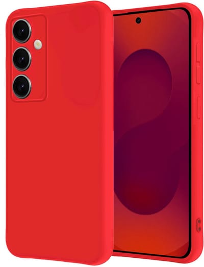 Hoesje - Geschikt voor Samsung Galaxy S25 - Sterk & Shockproof - Hoes Cover - Siliconen Case - Rood
