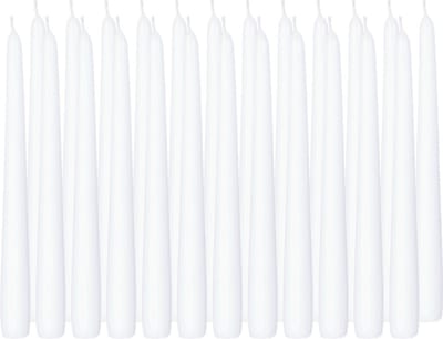 Trend Candles Dinerkaarsen/kandelaarkaarsen Cello - 24x stuks - wit - 8 branduren - 25 cm