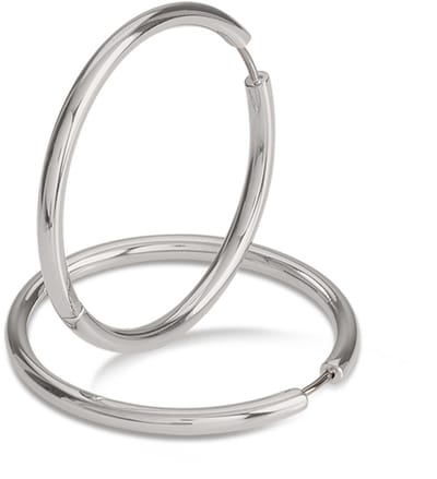 Boccia Titanium 05070-01 Dames Oorbellen - Oorringen - Sieraad - Zilverkleurig - 39 mm lang