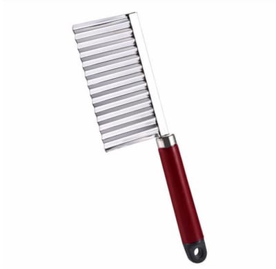 Jumada's - Frietsnijder | Kartelmes | Patatmes | Aardappelmes | Golvend mes | Dunschiller | Roestvrij staal | Wave-vormige snijden | 22 cm