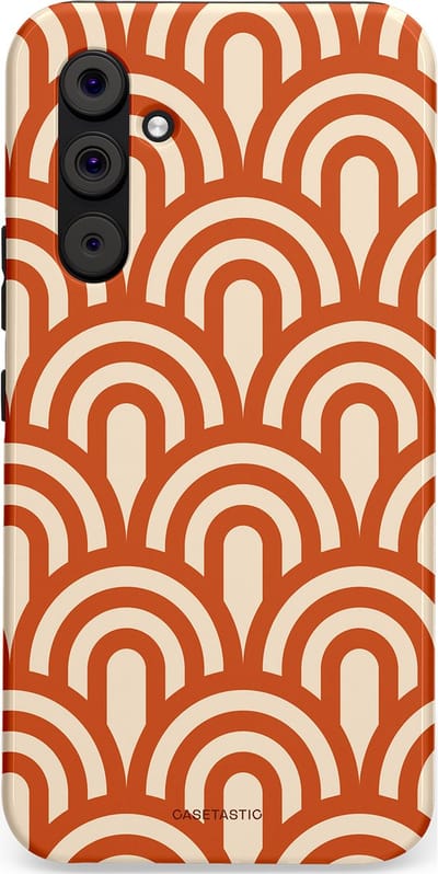 Casetastic hoesje geschikt voor Samsung Galaxy A54 (2023) 5G - Dubbellaagse bescherming - Oranje Bogen Parade - Fashion Case - Terracotta Crème