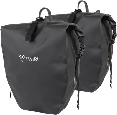 Fietstas voor Double bagagedrager, 2x 22 liter, met schouderband en uitneembaar binnenvak