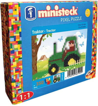 Ministeck Farm Tractor mozaïek speelgoed - 350 stukjes - creatief bouwplezier.