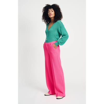 POM Amsterdam Pants Wide Leg Vibrant Pink Maat: 34 | Pantalons Outlet | Dames | Roze