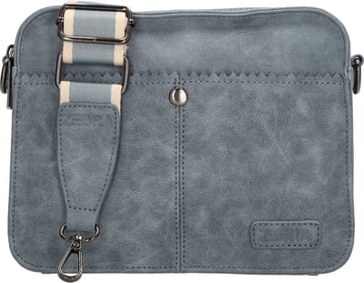 Zebra Trends Cynthia Schoudertas - Crossbody Tas - Dames Tas - Verstelbare en Afneembare Band - Dubbel Hoofdvak - Voorvak - Trendy en Compact - Jeansblauw