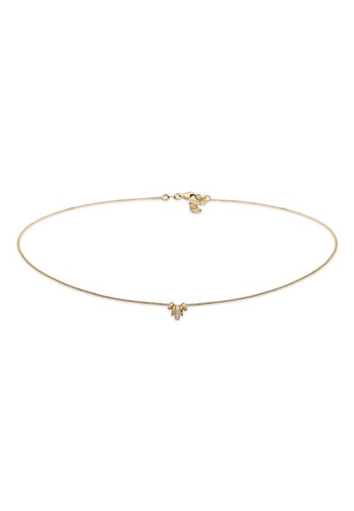 Elli - Halsketting - Ketting met Steen Vrouwen Schakelketting Glazen Kristallen Xiljoen Geslepen Wit 925 Sterling Zilver 38 cm - Dames