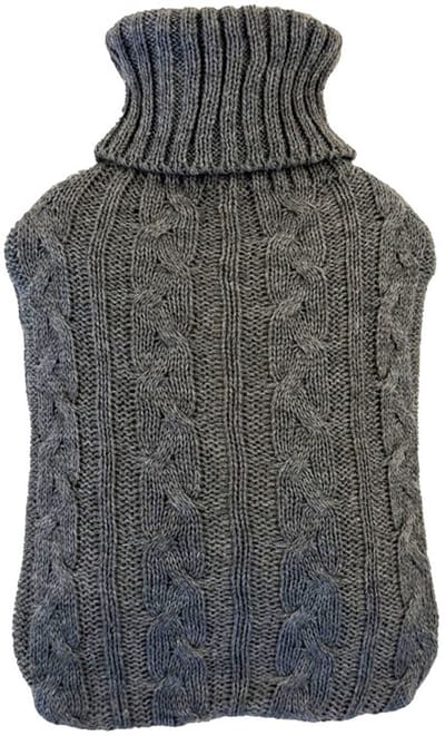 Warmwaterkruik met Gebreide Hoes - Extra Comfortabel - Donkergrijs