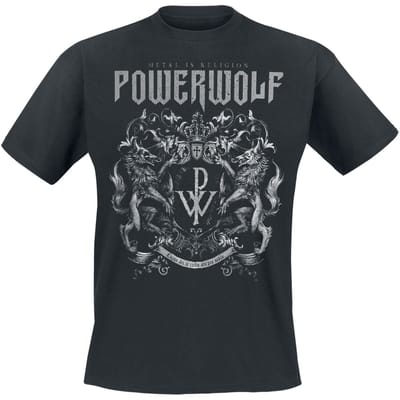 Powerwolf T-shirt - Crest - Metal Is Religion - Heavyweight - S tot 4XL - voor Mannen - zwart