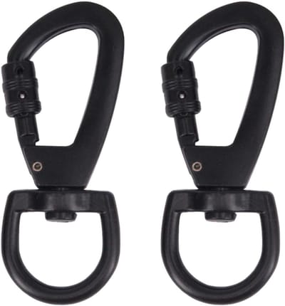 Set van 2 Robuuste Carabiners voor Klimmen, Sleutelhanger en Hondenriem - Draaibare en Duurzame Haak voor Outdoor Activiteiten