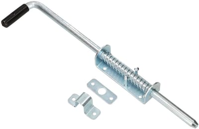 KOTARBAU® Veergrendel , Grendel met Veer, Verzinkt Staal, 420 mm, Zilver, Veerbelaste Grendel, Bodemschuif, Grondgrendel, Deurslot, Valgrendel, Staartgrendel