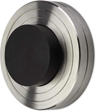 Deurstopper - Vloerstopper Muurstopper - Bescherming deur wand - Massief roestvrij staal - 60 mm diameter - Zwart