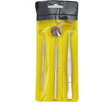 304 Roestvrij Staal Tandheelkundige Instrumenten Kit Basis Tandarts Voorbereide Gereedschapskist Spiegel Sonde Pincet Mondverzorgingsinstrument yellow