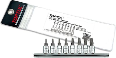 SET DOP TORX GAT 8PCS 1/4DR T8...T40