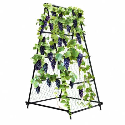 CORE Trellis - Planten klimrek - A/Driehoek vormig - Groente Trellis - Metalen groei ondersteuning voor groente en planten - 105x105x176cm - Zwart