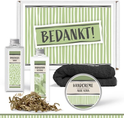 Brievenbus cadeau "Bedankt" - 4 Producten - 300 Gram - Triomf Cosmetica | Brievenbus Cadeau Man Brievenbus Cadeau Vrouw Brievenbus Doosje Brievenbus Cadeautje Cadeau pakketje Geschenk Brievenbus cadeau Vrouw Vriendin Moeder Zus Oma Collega