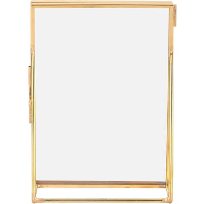 Messing Retro Glas Metaal Desktop Fotolijst Beugel Koperen Strip Metaal Fotolijst Type 1 beige