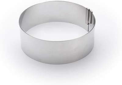 Uittrekbare Bakring - Taartring Vorm - Bakken Mousse Cakes - Roestvrij Staal Flexibel - 18-36cm Diameter 6.5cm - Zilver