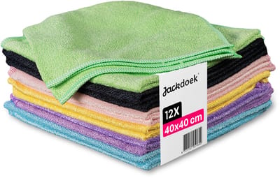 Jackdoek Microvezeldoekjes - 12stuks - Multicolor - 40x40cm - Nanovezeldoek