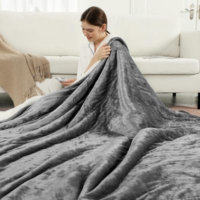Elektrische deken - Warmtedeken - Comfortabel ontspannen - 6 warmtestanden - 150 x 200 cm - Grijs