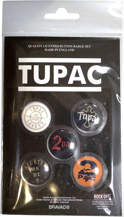 Tupac - All Eyez On Me Badge/button - Set van 5 - Multicolours