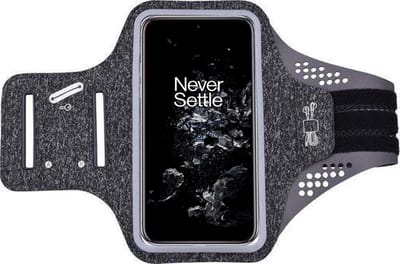 Hoesje Geschikt voor Oneplus 10T hardloop telefoonhouder – armband - sportband - van stof - Zwart