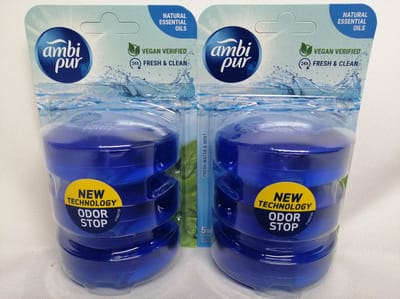 Ambi Pur - Fresh Water & Mint - 5 in 1 - Toiletblok - Toiletverfrisser - Navulling - Voordeel Set 6 stuks
