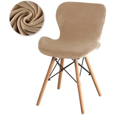 Roze vlindervormige accentstoelhoes Zachte fluwelen elastische eetkamerstoelhoezen voor meisjeskamer Make-up stoelhoes Woonkamer 1Pc