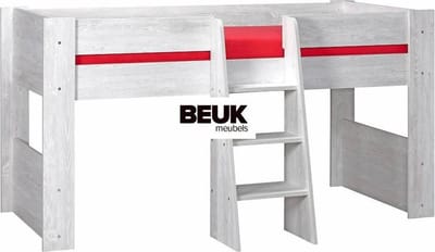 Hoogslaper 90x200 cm â€“ licht grijs â€“ incl trap en uitvalbeveiliging â€“ Son