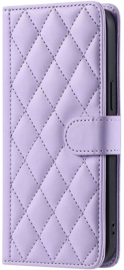 Hoesje geschikt voor iPhone 16e - Bookcase - Pasjeshouder - Koord - Kunstleer - Paars