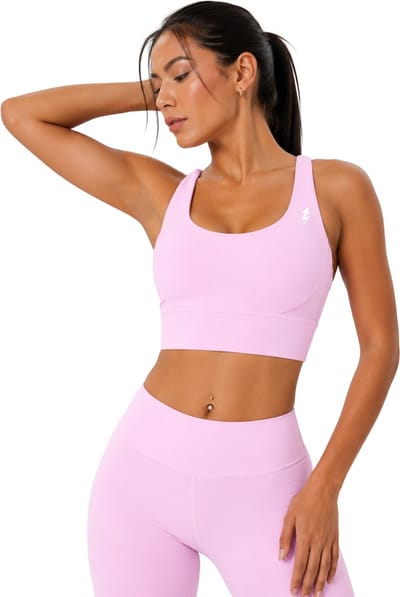 SparkNine Elevate sport-bh - S - roze - gekruiste rug - push-up effect - stevige ondersteuning - met uitneembare pads