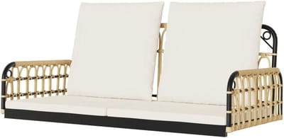 Hangbank Polyrotan - Schommelbank Tuin - Ontspannen in de tuin - Onderhoudsvriendelijk vlechtwerk - 105 x 58 x 38 cm