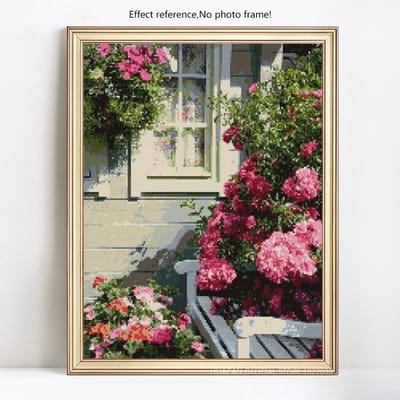 Diamant borduurwerk binnenplaats mozaïek 5D DIY diamant schilderij Strass volledige ronde kruissteek 20X30CM black