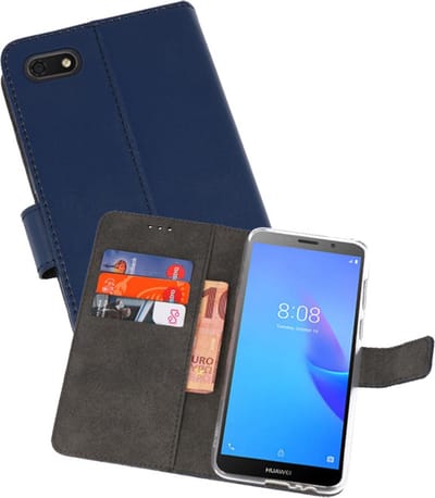 Booktype Telefoonhoesjes - Bookcase Hoesje - Wallet Case - Geschikt voor Huawei Y5 Lite 2018 - Navy