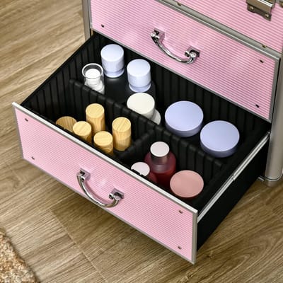 Professionele Make-up Koffer Trolley met Telescopische Handgreep en Wielen