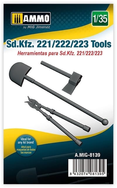 AMMO by Mig Jimenez Modelbouwpakket - AMMO MIG 8139 SD.KFZ. 221/222/223 Tools Resin onderdeel - 1:35 - Modelbouw