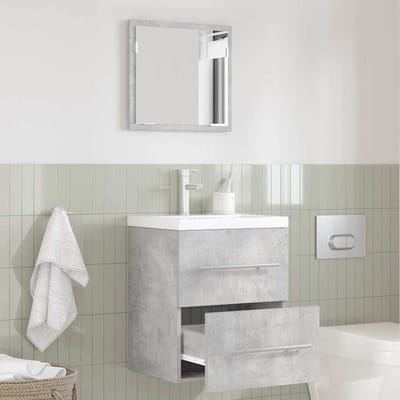 vidaXL - Badkamermeubel - Set - met - lade - met - opslag - Grijs - 41 - x - 38,5 - x - 48 - cm