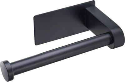 Zelfklevende Toiletpapier Houder van RVS voor Keuken en Badkamer - Zwart, Modern Design, Ruimtebesparend