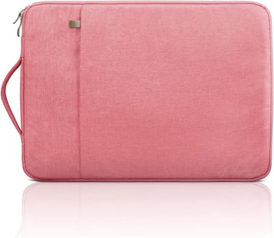 Draagbare Waterdichte Laptop Sleeve voor 13 Inch Laptops, Beschermhoes met Handvat en Opbergvak, Geschikt voor MacBook Air, Pro en Chromebook in Roze