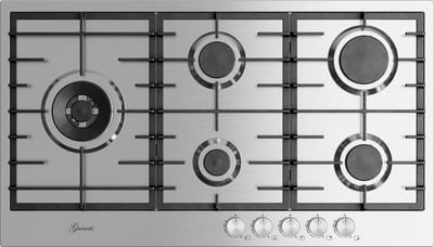 Gurari - kookplaat - GCH FG 905 VPGL - Gaskookplaat - 90 cm - roestvrij staal - 4,0 KW WOK - 5 gaspitten - 5 pits - aardgas - FL.gas