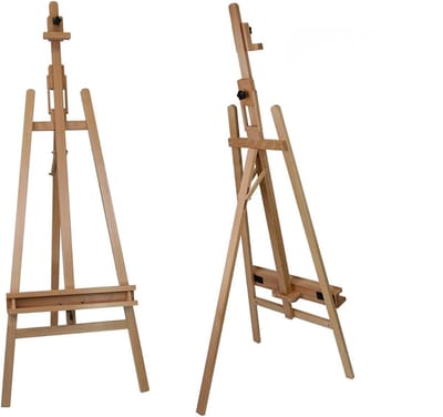 RONN® Atelierezel – Verstelbare Driepootezel - Veldezel - Natuurlijk Hout- ‎17cm x 66cm x 170cm