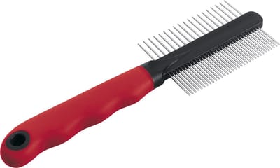 Ferplast Vachtkam Dubbel - Hondenvachtkam - 20.3x1.6x6.4 cm Rood Zwart