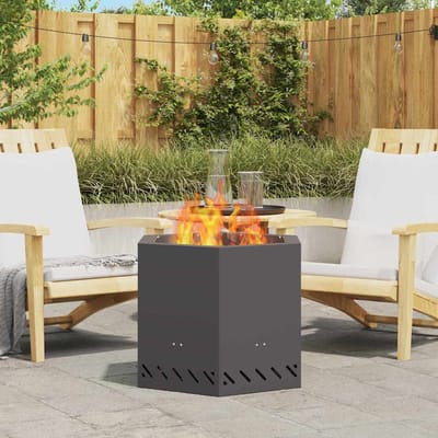 vidaXL - Rookvrije - vuurkom - Zwart - 58 - x - 58 - x - 51 - cm - weervast - staal